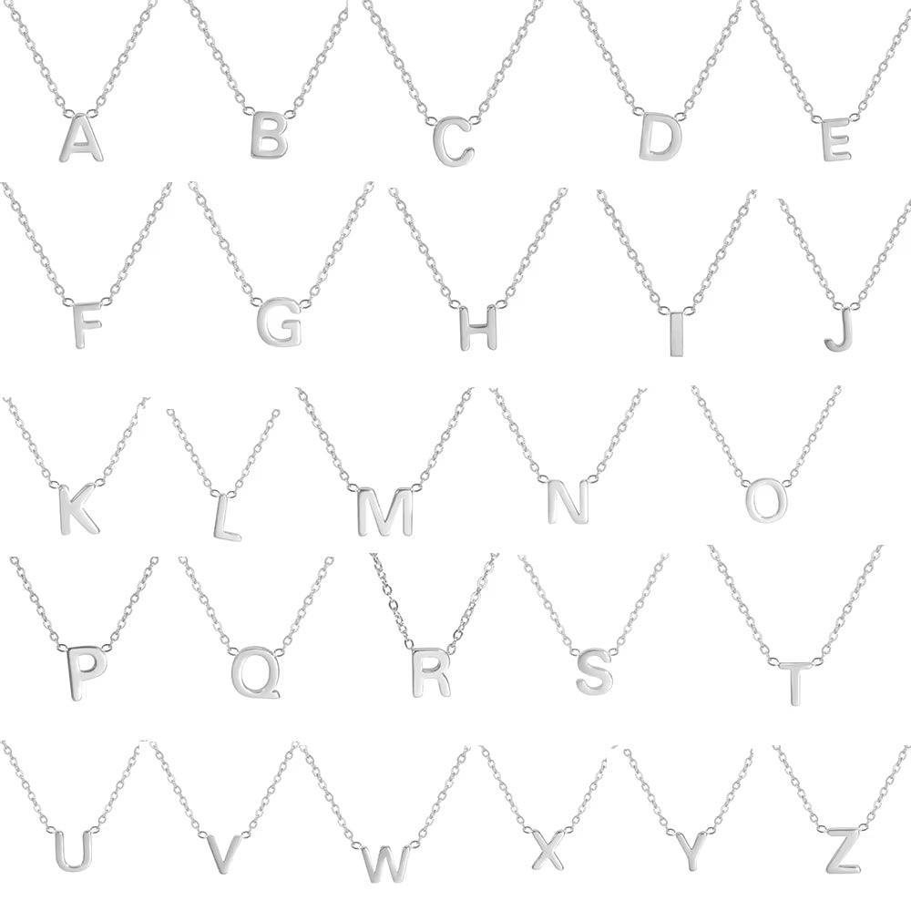 Minimalist Initial A-Z Letter Necklace for Women Alphabet Stainless Steel Choker Chains Jewelry Birthday Gift Wholesale
